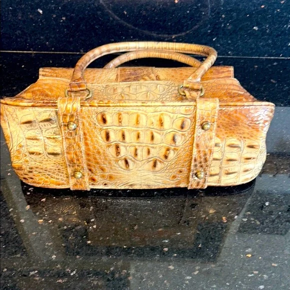 Brahmin Brown Crocodile-Embossed Satchel - Picture 5 of 16